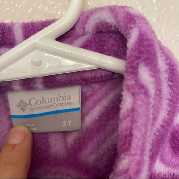 Columbia Girls toddler Benton Springs Sweater fleece zip up jacket purple 3T - Picture 4 of 8